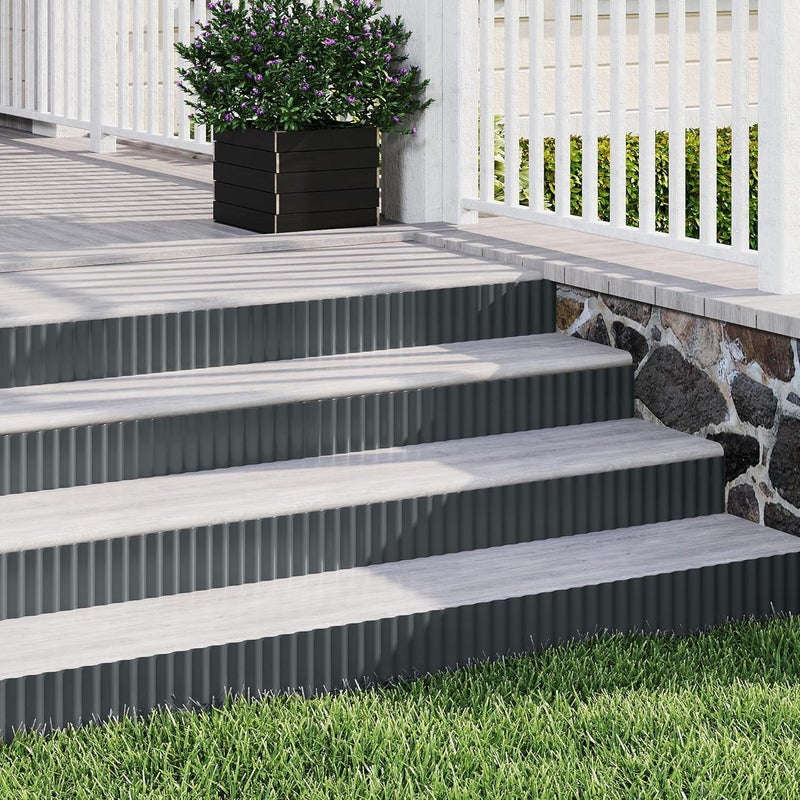 RRG Metal Garden Edging Border, Corrugated Steel Landscaping, DIY for Lawn (Black, 8 Inch x 20FT) - Image 5